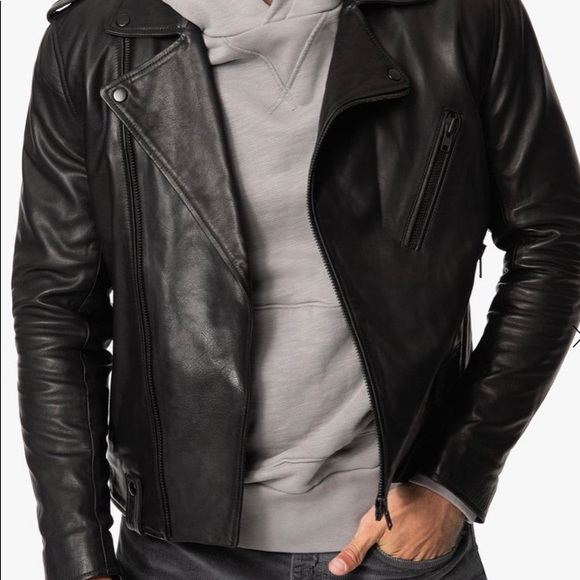 NWOT JOE'S JEANS LEATHER MOTO BIKER ZIP JACKET Sz M - Picture 3 of 14